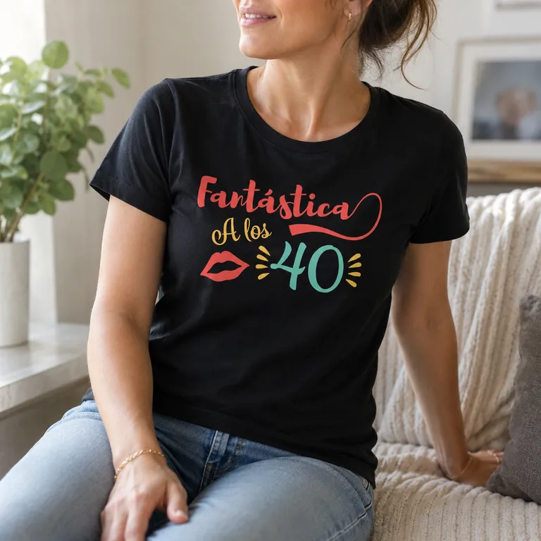 Camiseta mujer Fantástica a los 40, regalo 40 cumpleaños