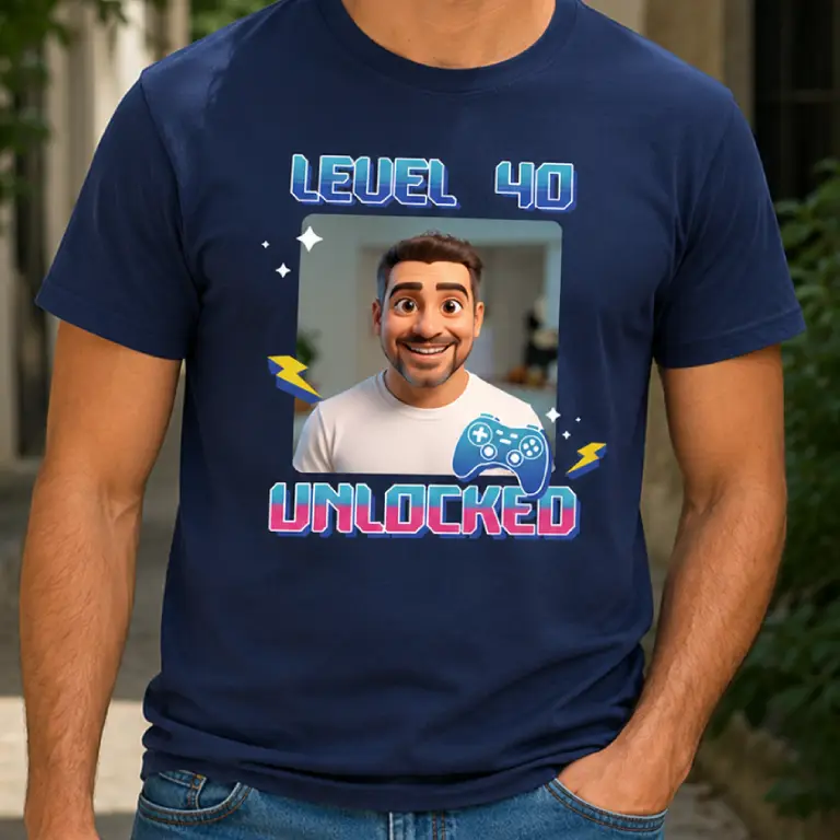 Maglietta level 40 compleanno personalizzata