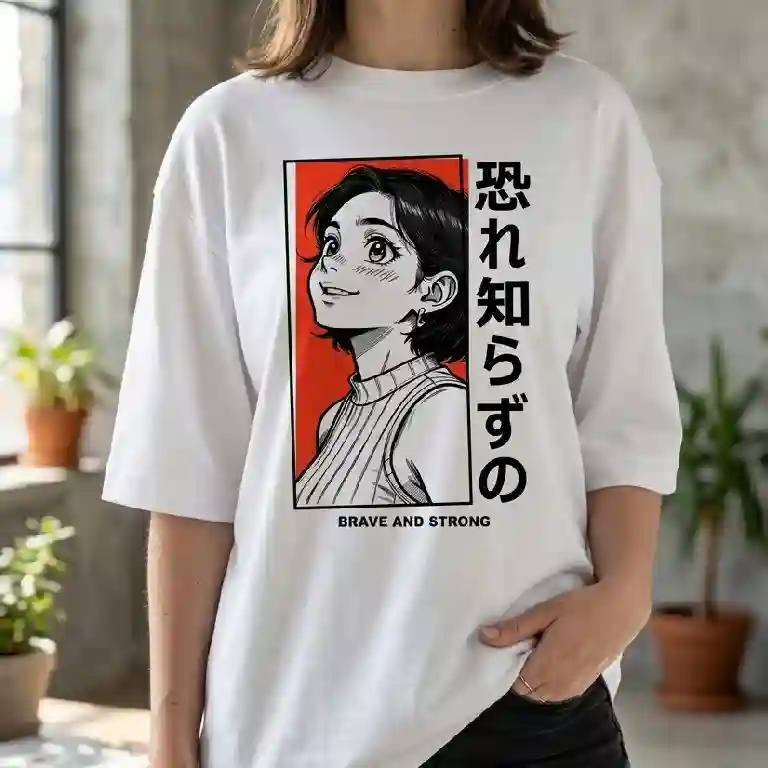 T-shirt oversize effetto manga personalizzata
