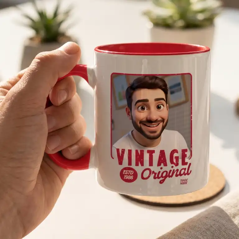 Tazza vintage foto uomo