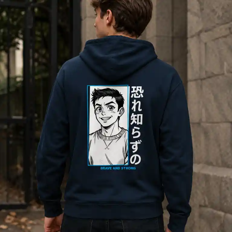 Felpa effetto manga personalizzata