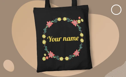 Tote bag with initials and name