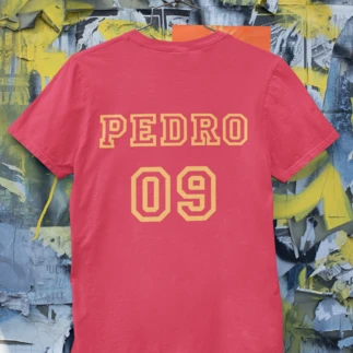 Camiseta deporte personalizado con un nombre y un número