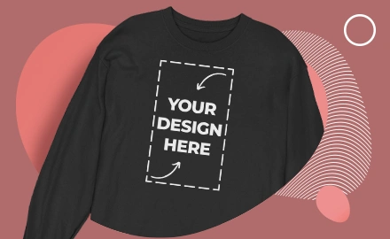  Girl wearing a white personalised women's long-sleeved t-shirt with "Your design here" printed on it.
