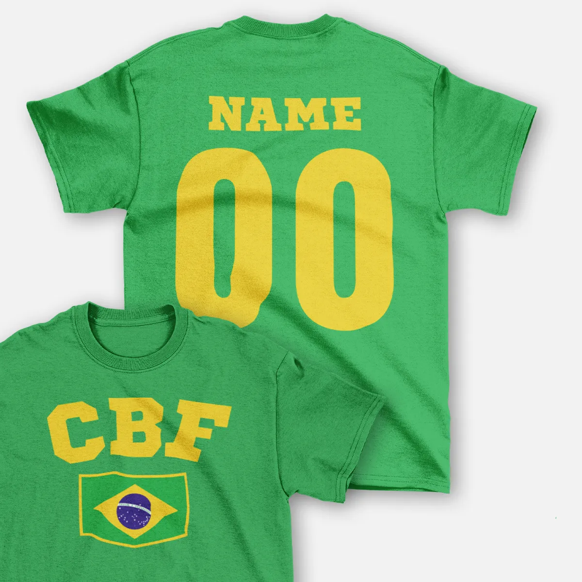 Vêtements t-shirt brésil cbf personnalisable enfant