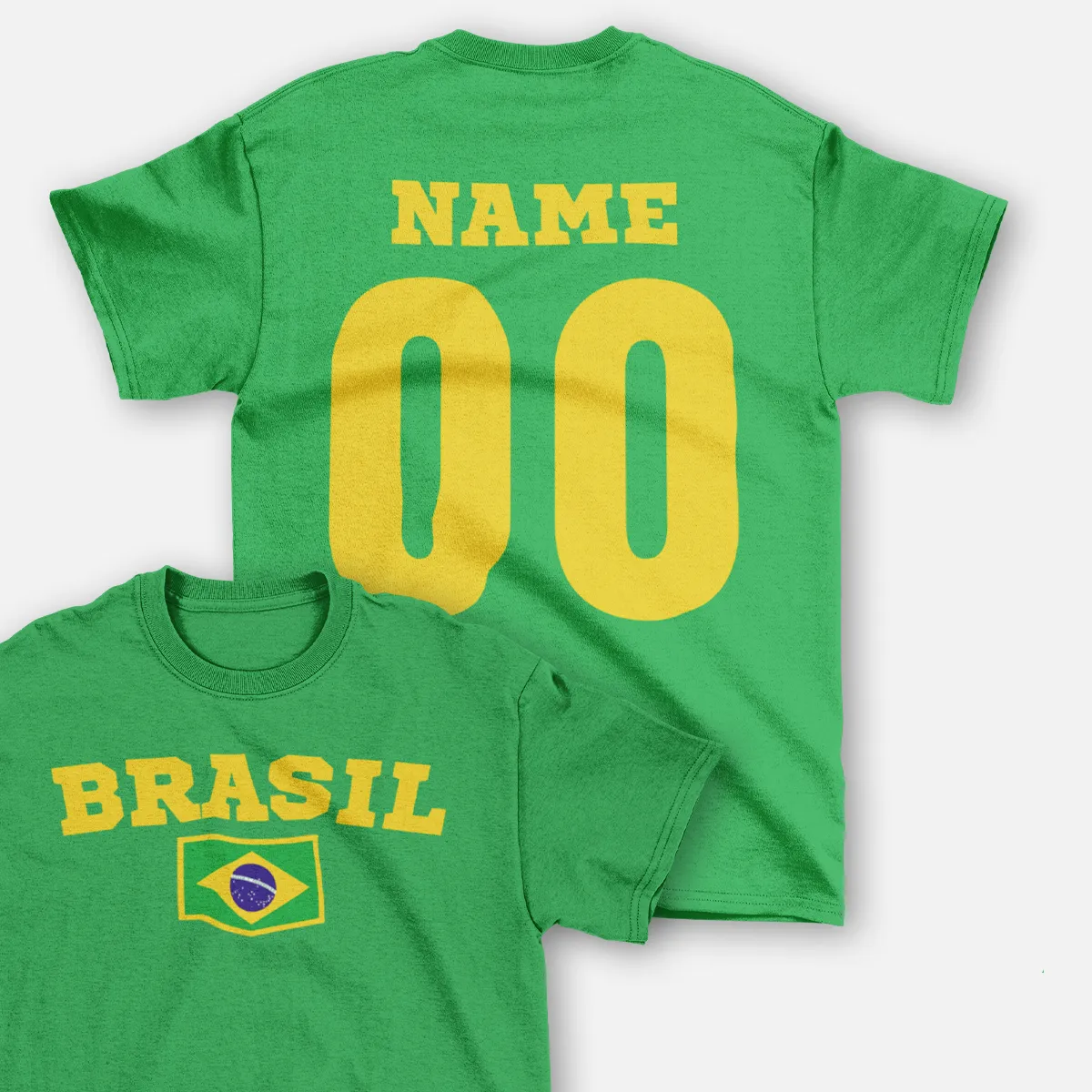 Vêtements t-shirt brésil personnalisable enfant