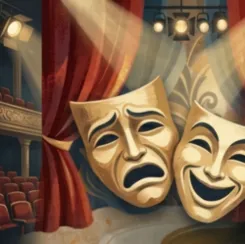 Diseños de temática teatral que cuentan historias